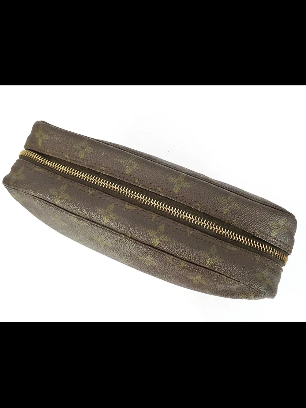 Louis Vuitton Monogram Canvas Clutch - Brown/Gold Accents